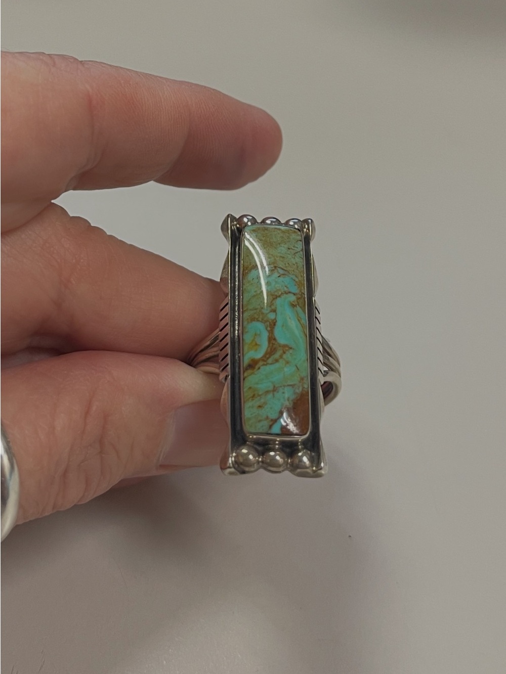 Native American Sterling Silver ring size 10 stamped LL and sterling - Picture 4 of 16